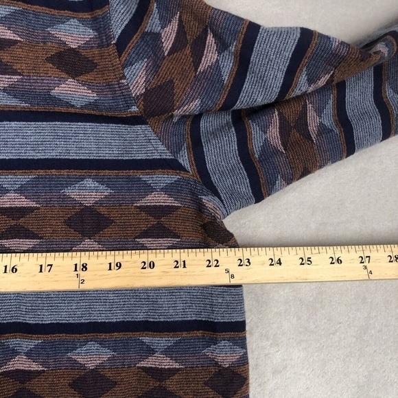 WOOLRICH Aztec Flannel Shirt Women's Sz XL Blue Button Up Casual Southwestern - Picture 9 of 16